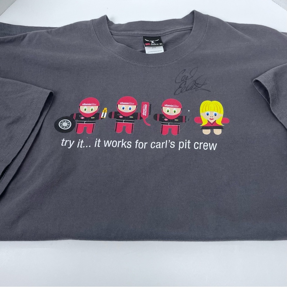 Carl Edwards Signed #99 Vitamin Water Racing Gray Pitcrew Shirt Size 2XL; NASCAR